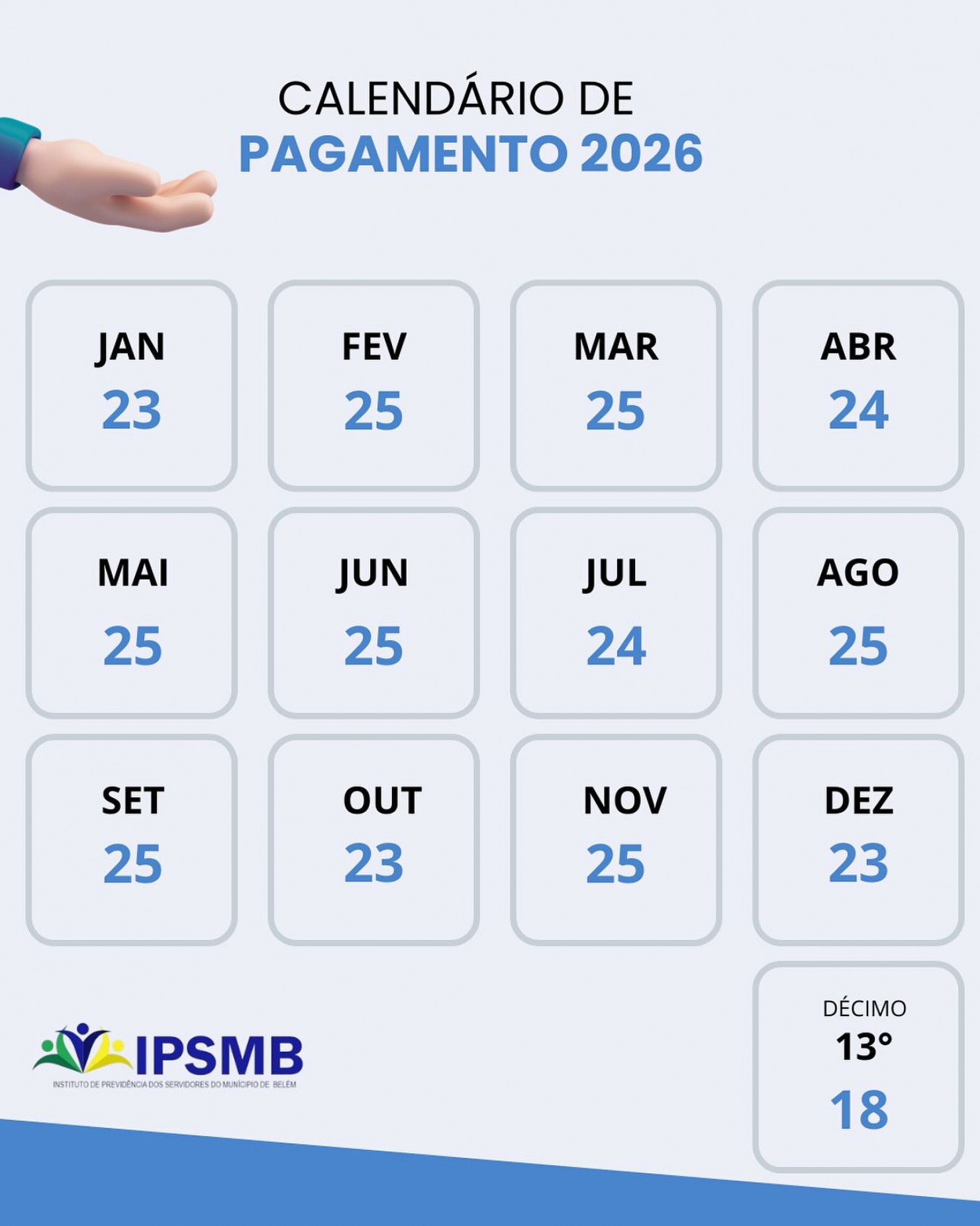 🗓️Confira o Calendário de Pagamentos 2026.